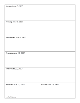 06/07/2027 Weekly Calendar-portrait Calendar