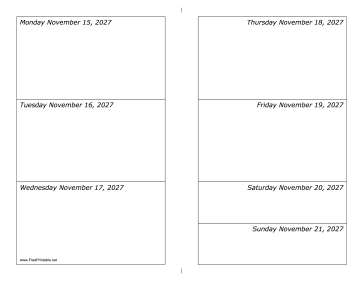 11/15/2027 Weekly Calendar-landscape Calendar