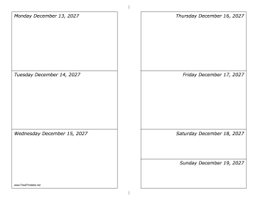 12/13/2027 Weekly Calendar-landscape Calendar