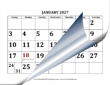 2027 Bold Print Calendar