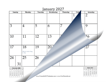 2027 Calendar Mini-Month Calendar