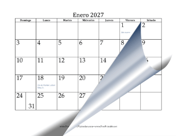 2027 en Espanol Calendar