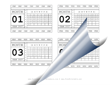 2027 Horizontal Scrapbook Calendar Cards Calendar