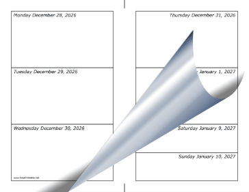 2027 Weekly Calendar-landscape Calendar