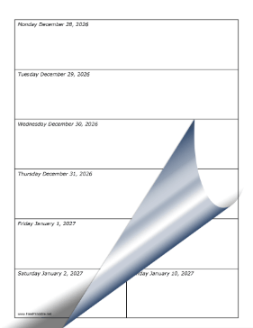 2027 Weekly Calendar-portrait Calendar