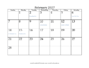 February 2027 Calendar