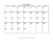 June 2027 Calendar