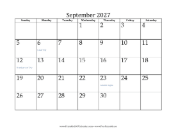 September 2027 Calendar