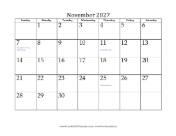 November 2027 Calendar