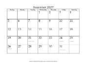 December 2027 Calendar