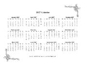 2027 One Page Calendar With Flowers