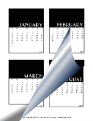 2027 Vertical Scrapbook Calendar Cards